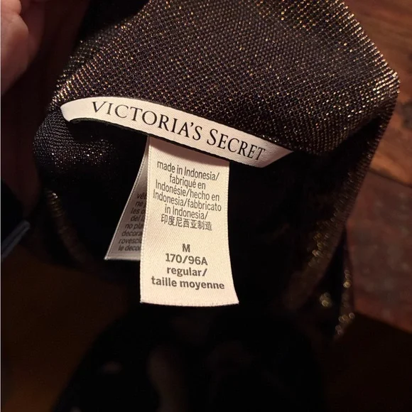 Victoria’s Secret Metallic Shimmer Knit Lounge Set Brown Logo Waist Pajama Set M